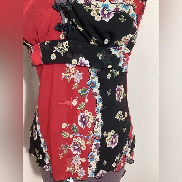 Forever 21 Y2K Vtg Fairy Babydoll Top Teen L Tie Back Sheer Bold Lorelei Gilmore - Picture 9 of 16